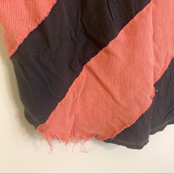 We The Free Chunky Diagonal Stripe Top Orange Grey - Picture 9 of 14